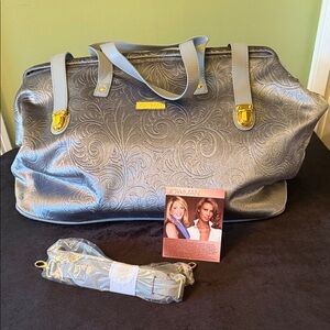 Joy & Iman Blue Carpet Bag Velvet Brocade Designed Bag NWT